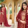 Triple Aabha Viscos Muslin Jacquard Wholesale Fancy Salwar Suit Catalog